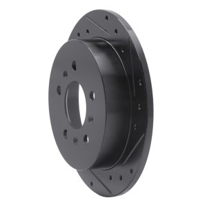 Buick LaCrosse Brake Rotor (1) - Rear Right - R1 Concepts - Drilled & Slotted - Black - `06-`10